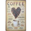 Ceduľa Coffee Menu 30cm x 20cm Plechová tabuľa