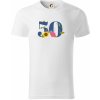 Kvetinové číslo kreslené - 50 - Tričko z organickej bavlny - XL ( Biela )