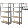 Regál Racks, kovový, MDF, 5 políc, 1800x900x300 mm, bal. 2ks