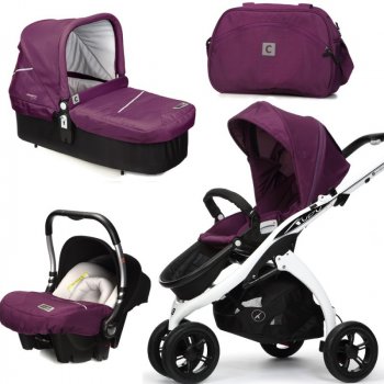 Casualplay Kudu 3 bílý autosedačka Baby 0plus vanička Cot a Bag Plum 2015