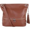 TALIANSKE Kožená športová crossbody kabelka Genuine leather Talianska cognac tmavšia medová Frame