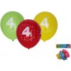 Wiky Balónik nafukovací 30 cm - sada 5 ks, s číslom 4