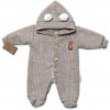 Baby Nellys Pletená kombinéza overal LUX STAR s kožúškom dvojvrstvová béžová