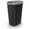 Odpadkový koš COMPACTA Q FLAP - objem: 45 l, barva: černá se světle hnědým víkem