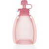 Zopa Silicone Refillable Baby Food Pouch kapsička na jedlo Transparent Pink 120 ml