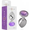 Intense - Metal Aluminum Anal Plug With Violet Glass Size L - Análny Kolík