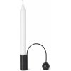 Svícen na kónickou svíčku BALANCE 11 cm, čierna, mosadz, ferm LIVING