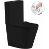 CERANO - WC kombi Carlito, Rimless + UF sedátko - spodný / zadný odpad - čierna matná - 61x36,5 cm