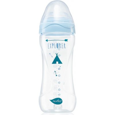 Nuvita Cool Bottle 4m+ dojčenská fľaša Transparent blue 330 ml