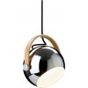 | Halo Design 734443 - Závesný luster na lanku DC 1xE27/40W/230V priemer 18 cm lesklý chróm/dub | 734443