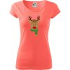 Jeleň so šálom - Dámske tričko Pure - XS ( Korálová )