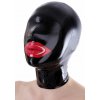 Latexová maska s mikroperforáciou a červenými perami - SO-B-MAS-PERF-M5