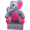 SMYK Detské plyšové rozkladacie kreslo 2v1 Slonik ružová