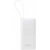 Baseus – Bipow 2 power banka vstavaný USB-C kábel, Type-C, USB, smart displej, 10000mAh, 20W – biela