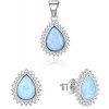 Beneto pôvabná súprava šperkov s modrými opály AGSET231L náhrdelník náušnice