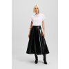 Karl Lagerfeld Faux Leather Croc A Line Skirt Black