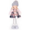 Dekorácia MagicHome Vianoce, Dievča v károvaných šatách, 38 cm