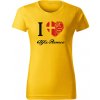 T-ričko I Love Alfa Romeo dámske tričko Farba trička: Žltá, Farba potlače: Čierna, Veľkosť: XXL