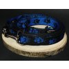 Palkar vodítko prepínacie z popruhu pre psov 250 cm x 25 mm čierno-modrá s labkami (Palkar vodítko prepínacie z popruhu pre psov 250 cm x 25 mm čierno-modrá s labkami)