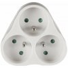 Emos P0026 rozbočovacia zásuvka 3x guľatá, biela