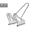 Stojan na 2 bicykle s rámom na uzamykanie ALFA, nerezový