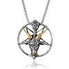 Oceľový prívesok Baphomet - Kozlí lebka - včetně řetízku 2.5 mm/ 60 cm
