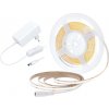 Solight LED COB pásik, sada s adaptérom, vypínač, 5m, 8W/m, 800lm/m, teplá biela
