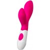 A-TOYS, vibrátor Lilu so stimulátorom klitorisu, silikónový, ružový, 20 cm, 10 rýchlostí, 2xAAA