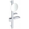 Ideal Standard ALU+ Kozmetické zrkadlo s poličkou a pohárikom na kefky a pastu, strieborná BD589SI