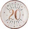 Tanieriky k 20. narodeninám ružové zlato BIELE 10 ks