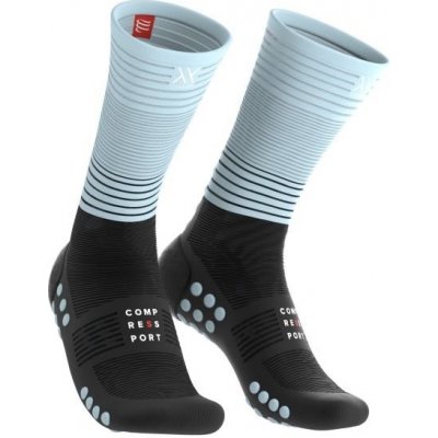 Compressport Mid Compression Socks Black/Ice Blue