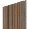 WALL CONCEPT akustický panel Dub Livingstone tabakový, sivý filc + MDF, 2750x604x21 mm, 1,66 m2