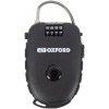 OXFORD zvinovací lankový zámok RETRACTABLE COMBINATION LOCK dĺžka 0.75 m hr. 2.4 mm čierny