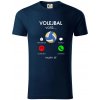 Volejbal volá - Tričko z organickej bavlny - L ( Tmavomodrá (veľmi tmavá - skoro čierna) )