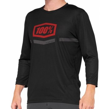 100% Airmatic 3/4 Sleeve Black/Red pánsky