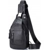 Bullcaptain kožená taška cez rameno Tarald Čierna 5L