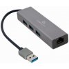 Gembird USB AM Gigabit network adapter with 3-port USB 3.0 hub A-AMU3-LAN-01