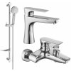 Sada batérií MEXEN AXEL VIII umývadlová batéria + vaňová batéria so sprchou chróm