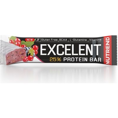 Nutrend Excelent Protein Bar 85 g čierne ríbezle s brusnicami