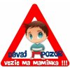 abenys nálepka na auto trojuholník DÁVAJ POZOR vezie ma maminka - chlapček