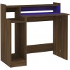 vidaXL Stôl s LED diódami Hnedý dubový vzhľad 97x45x90 odvodený výrobok z dreva