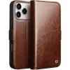 Puzdro QIALINO na iPhone 17 Pro Max kožené hnedé