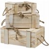 Homestyling Úložný box drevený sada KO-KR2002560 3 ks