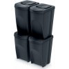 Prosperplast Odpadkový koš pro třídění 4 x 35L černý (IKWB35S4-S411)