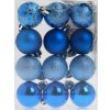 Vianočné gule plast 3cm s/12 modré 235403 - Dekorácia