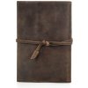 Contacts® Kožený zápisník diár notes A5 s perom Hnedý - S deníkem a propiskou