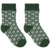 Vlnka Dětské vánoční ponožky Merino zelená - EU 25-27