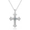 Olivie Stříbrný náhrdelník KŘÍŽ MOISSANITE 9312 Ag 925; ≤3,9 g.