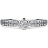 Florence Side Stones | Zásnubný prsteň so stredovým kameňom 0.145ct, biele zlato, s diamantmi 52