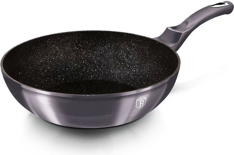 Berlingerhaus Panvica wok s mramorovým povrchom Metallic Line Carbon Pro Edition 28 cm BH-6900